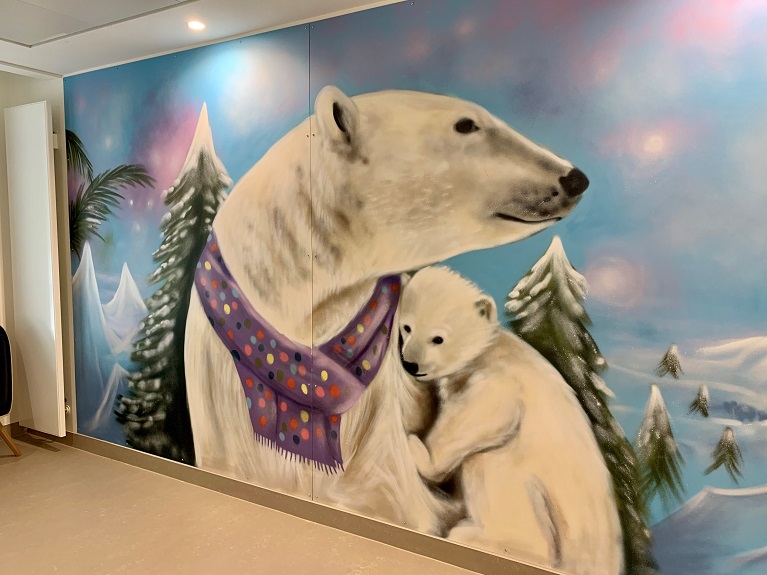 Isbjørn med unge